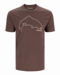 Trout Outline T-shirt, kolor: 900 - Brown Heather