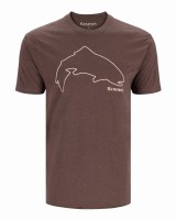 Trout Outline T-shirt, kolor: 900 - Brown Heather