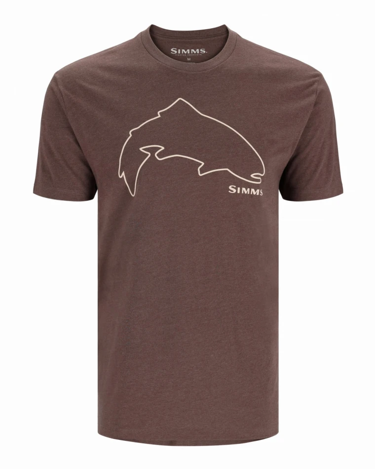 Trout Outline T-shirt, kolor: 900 - Brown Heather