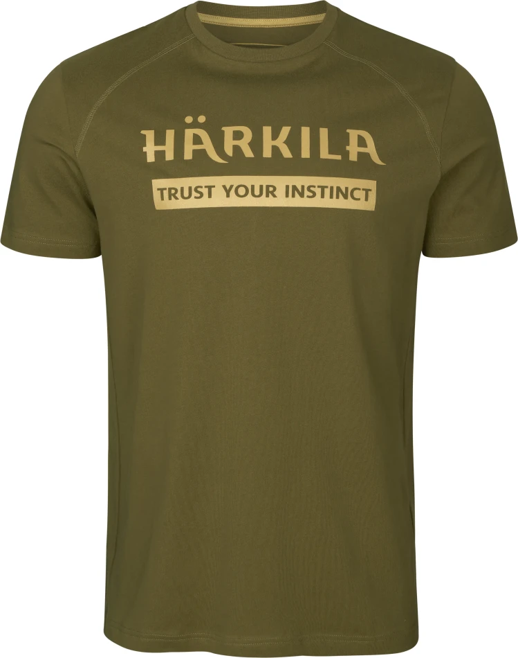 Harkila Logo T-Shirt, kolor: Antique Sand/Dark Olive