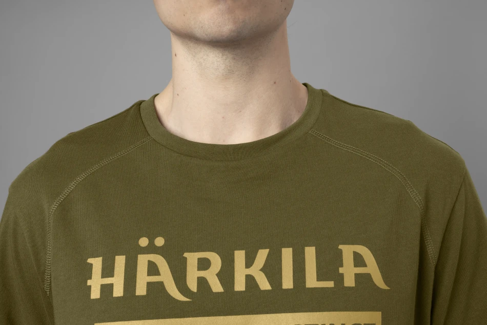 Harkila Logo T-Shirt, kolor: Antique Sand/Dark Olive
