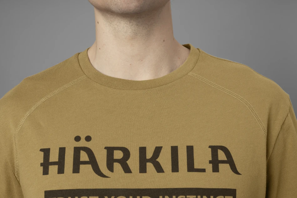 Harkila Logo T-Shirt, kolor: Antique Sand/Dark Olive