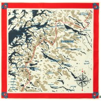 Fjallraven Swedish Classic Map Scarf, kolor: 334 - True Red