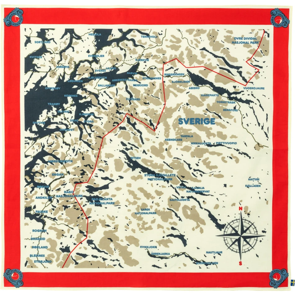 Fjallraven Swedish Classic Map Scarf, kolor: 334 - True Red