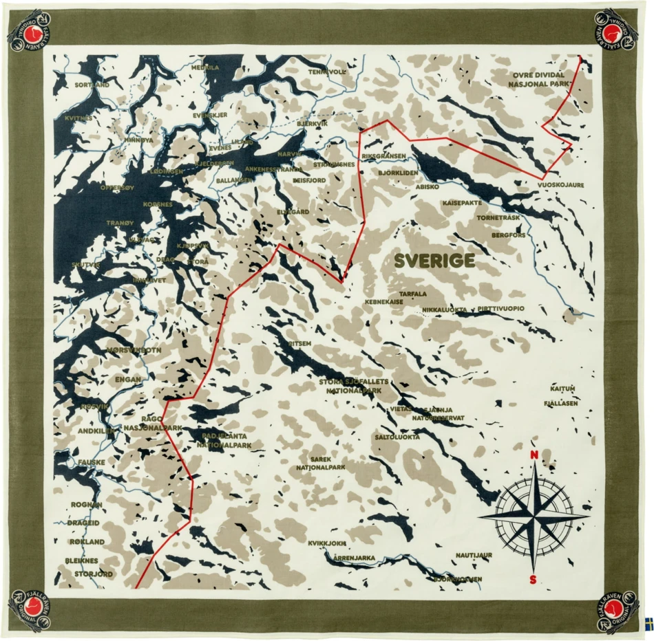 Fjallraven Swedish Classic Map Scarf, kolor: 620 - Green