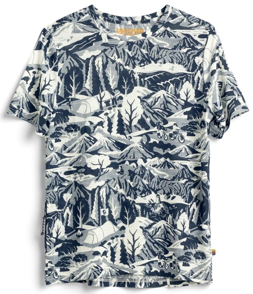 Fjallraven S/F - Wool T-Shirt, kolor: 560-111 - Navy / Eggshell