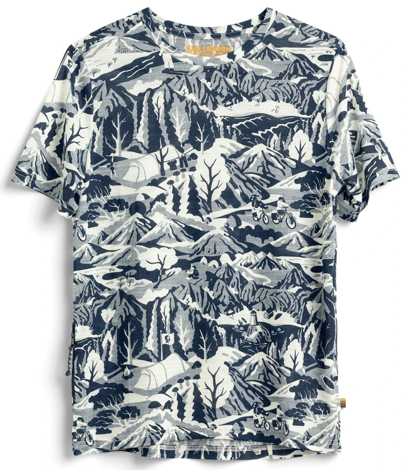 Fjallraven S/F - Wool T-Shirt, kolor: 560-111 - Navy / Eggshell