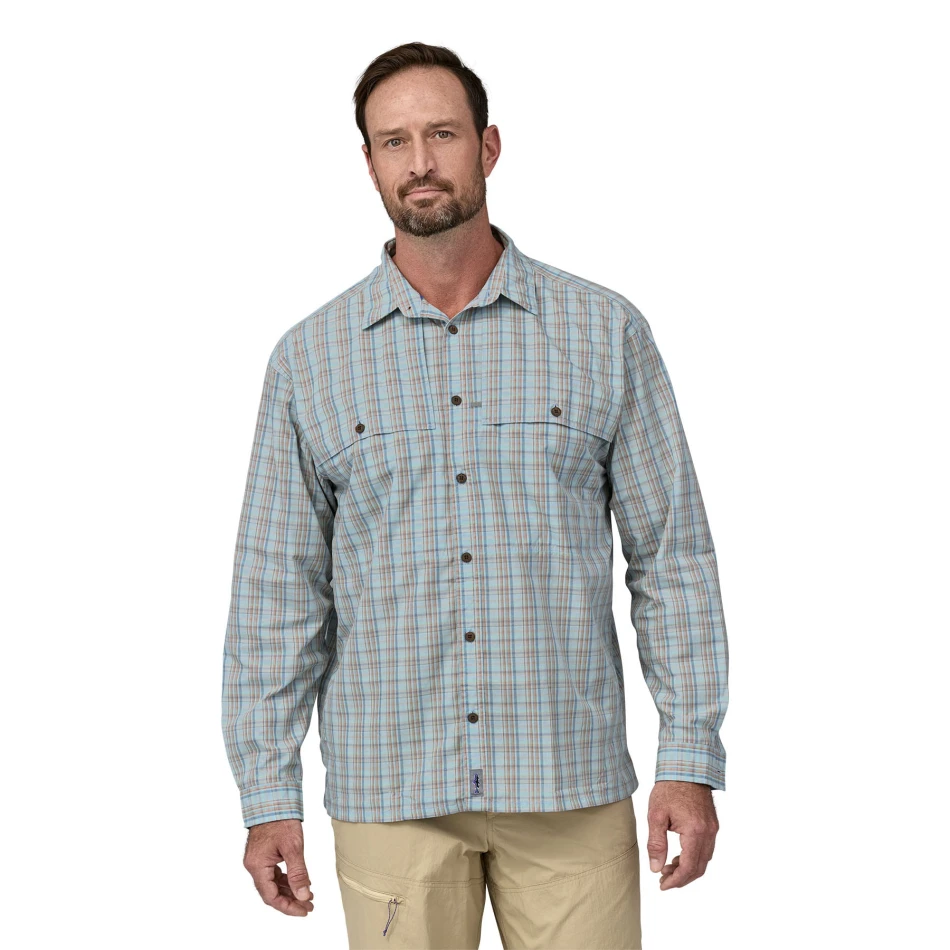 M's L/S Island Hopper Shirt, kolor: Down River: Steam Blue