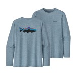 M's L/S Cap Cool Daily Fish Graphic, kolor: Steam Blue