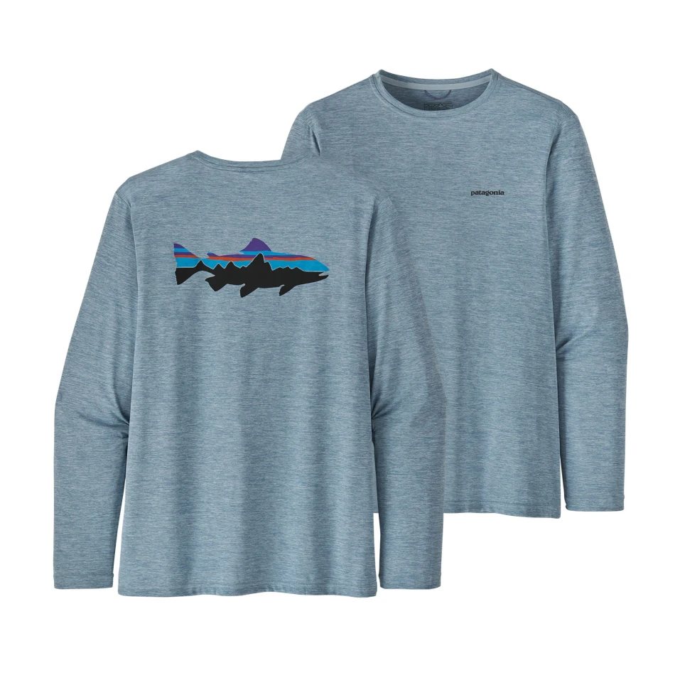 M's L/S Cap Cool Daily Fish Graphic, kolor: Steam Blue