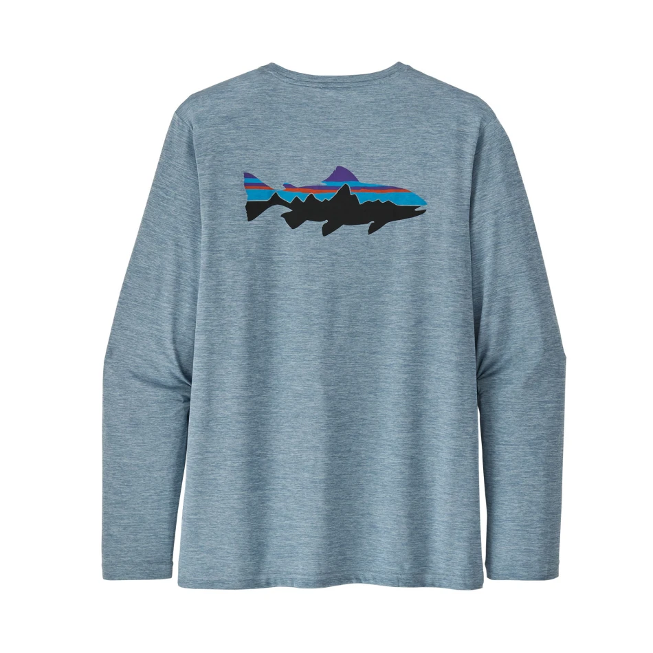 M's L/S Cap Cool Daily Fish Graphic, kolor: Steam Blue