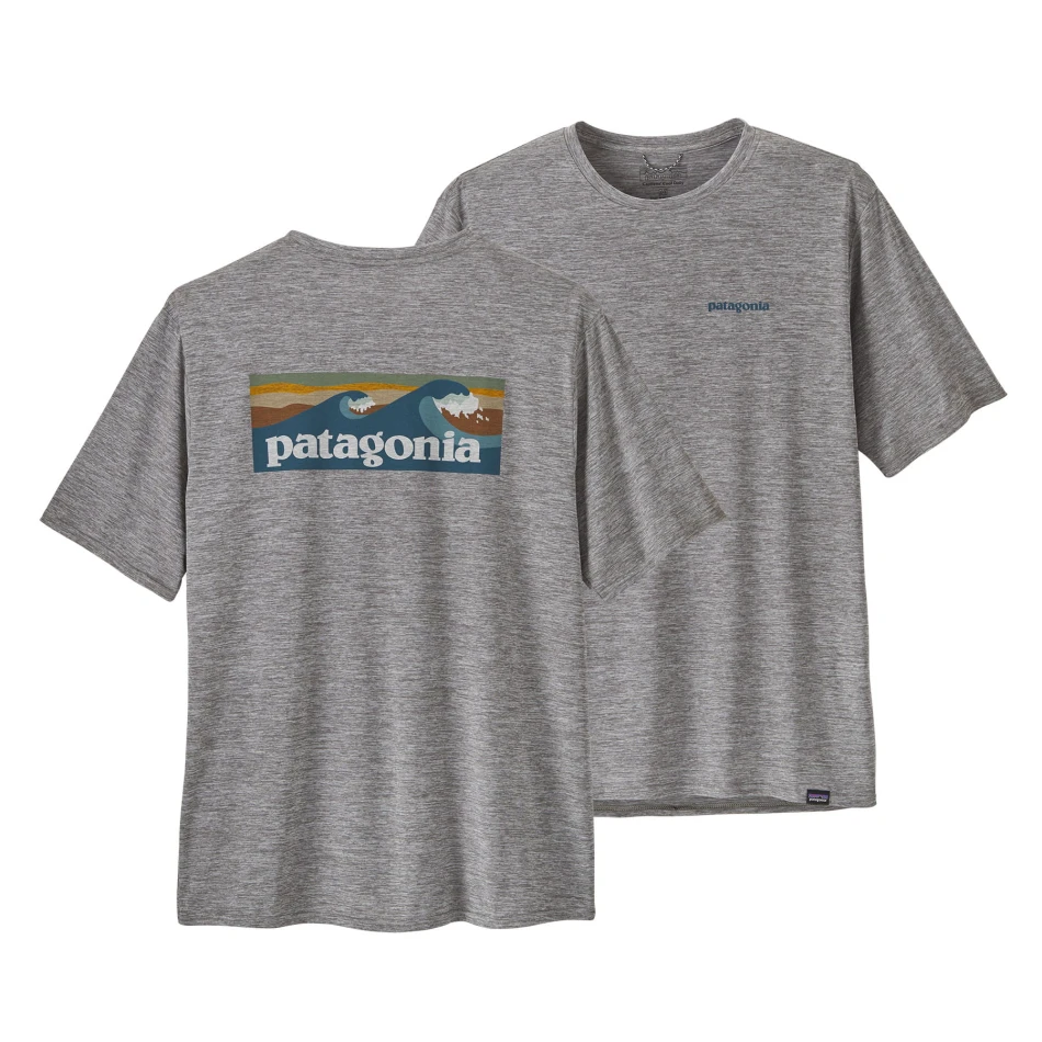 Men's Capilene Cool Daily Graphic Shirt - Waters, kolor: Feather Grey