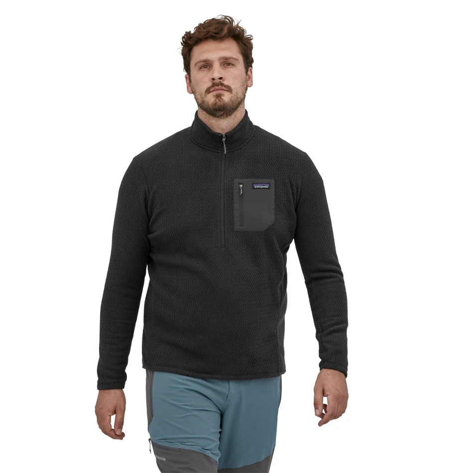 Men's R1 Air zip-Neck, kolor: Black