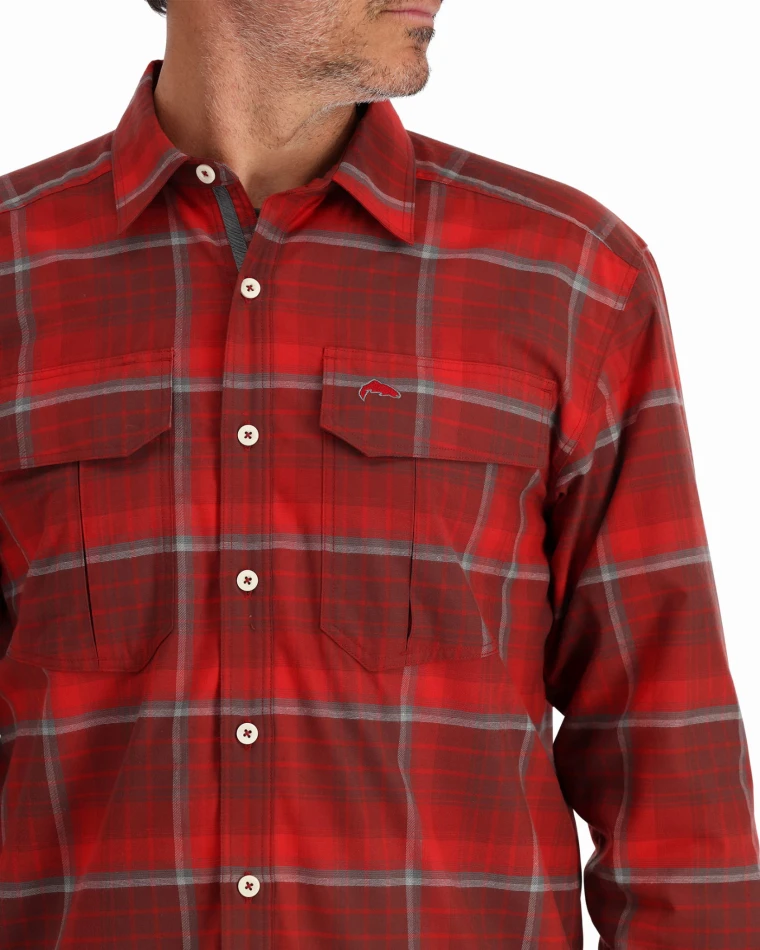 Coldweather LS Shirt, kolor: 2095 - Cutty Red Asym Ombre Plaid