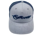 Navy Blue Mesh Hat w Grey Scott Script