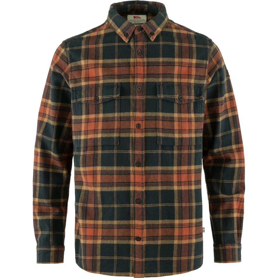 Ovik Twill Shirt, kolor: 215-555-Autumn Leaf-Dark Navy