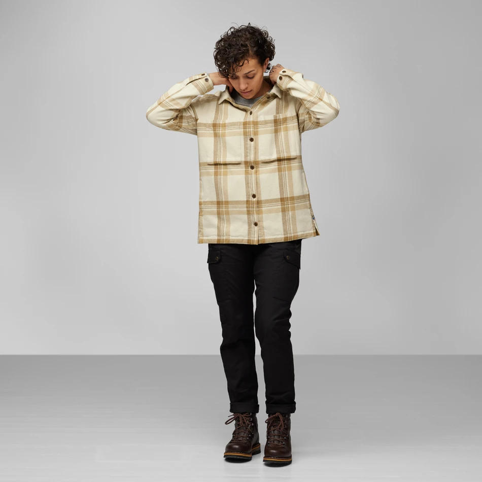 Singi Flannel Overshirt W, kolor: 113-196 - Chalk White /  Dune Beige