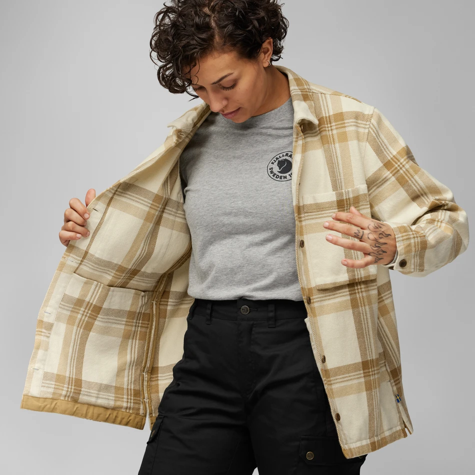 Singi Flannel Overshirt W, kolor: 113-196 - Chalk White /  Dune Beige