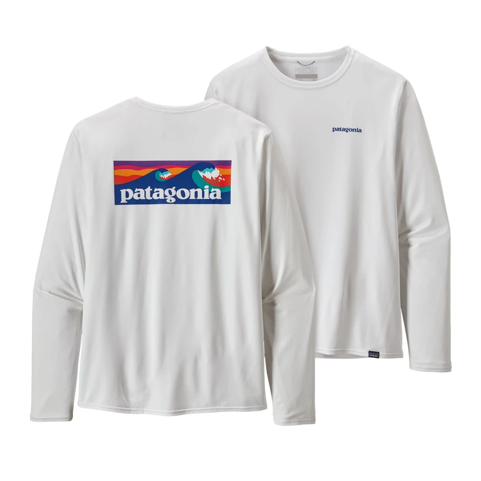 M's Long-Sleeved Capilene Cool Daily Graphic Shirt - Waters, kolor: White
