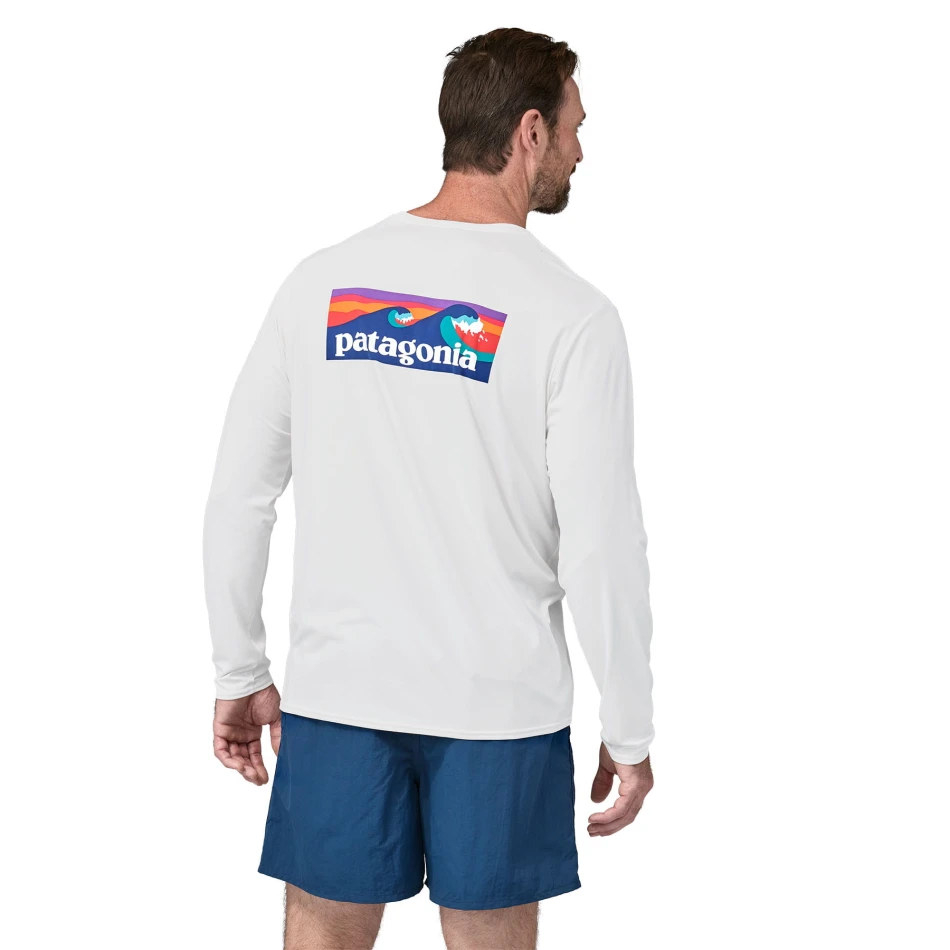 M's Long-Sleeved Capilene Cool Daily Graphic Shirt - Waters, kolor: White