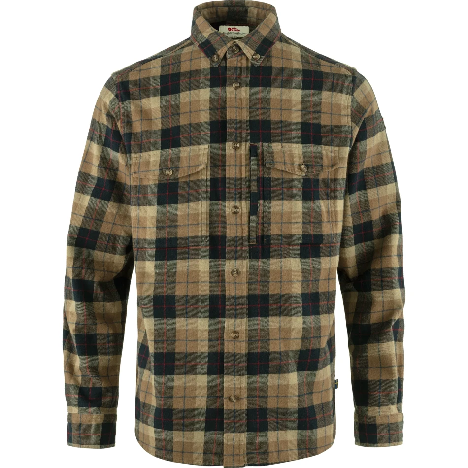 Varmland Heavy Flannel Shirt, kolor: 227-555 - Dark Sand-Dark Navy