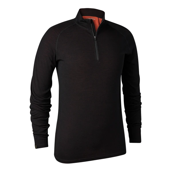 Quinn Merino 1/2 Zip Undershirt, kolor: 992 - Black Oak