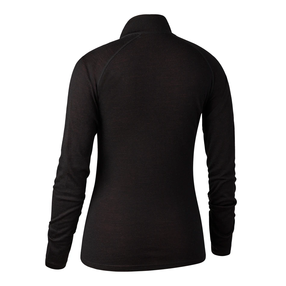 Lady Merino 1/2-Zip Undershirt, kolor: 992 - Black Oak