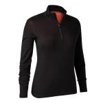Lady Merino 1/2-Zip Undershirt, kolor: 992 - Black Oak