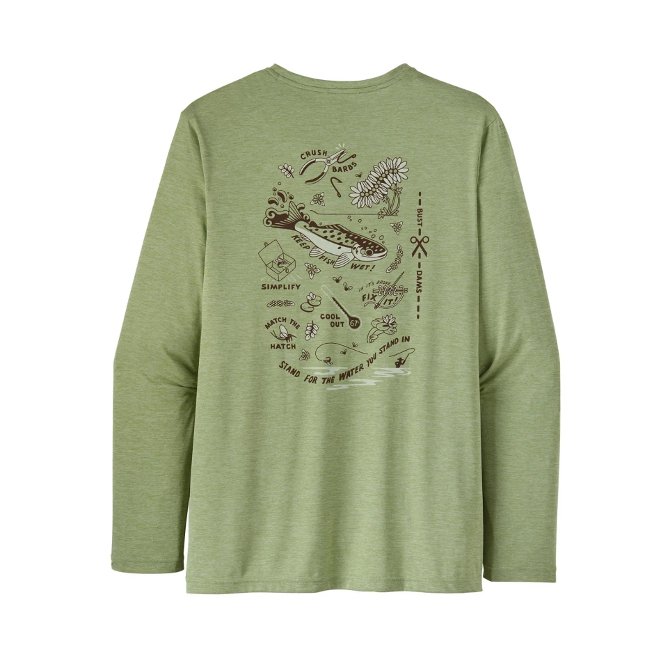 M's L/S Cap Cool Daily Fish Graphic, kolor: Salvia Green