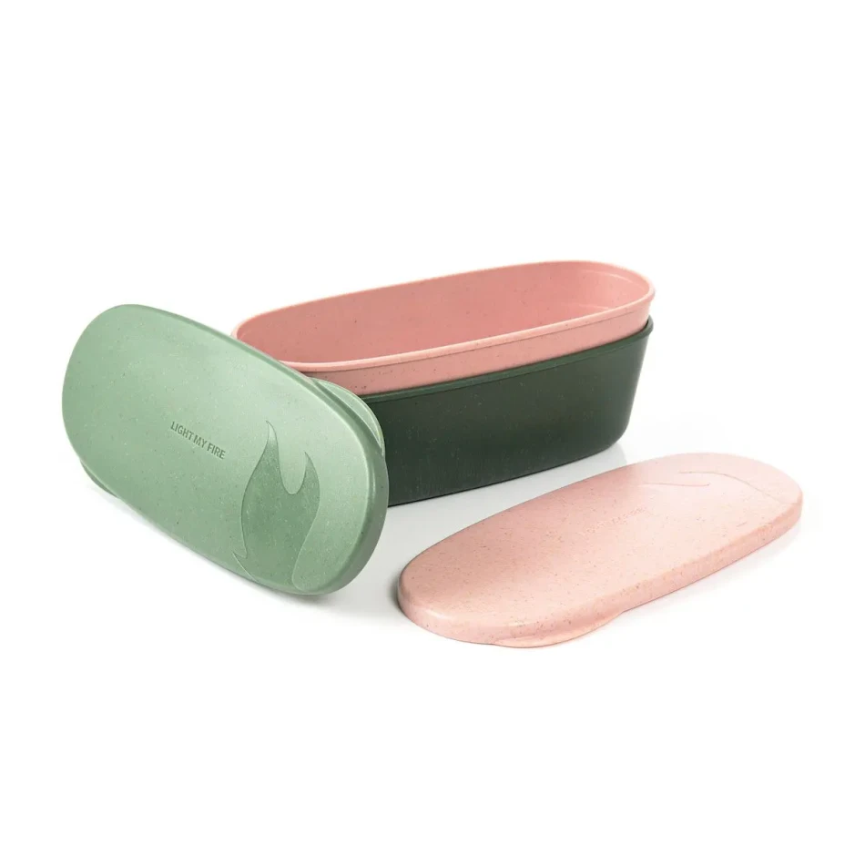 Light My Fire SnapBox Oval 2-pack, kolor: Dusty Pink/Sandy Green
