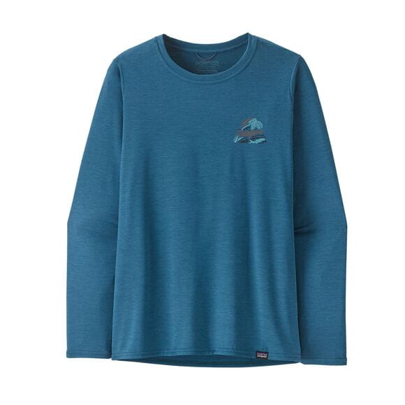 Women's Long-Sleeved Capilene Cool Daily Graphic Shirt - Waters, kolor: Wavy Blue