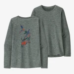 Women's Long-Sleeved Capilene Cool Daily Graphic Shirt - Waters, kolor: Sleet Green