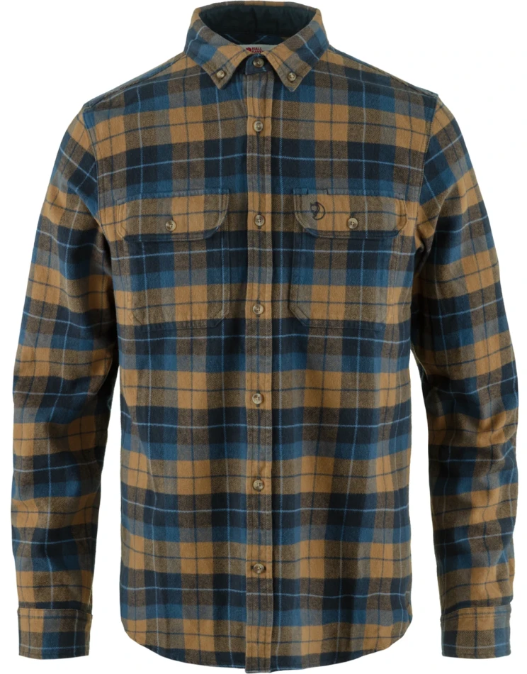Singi Heavy Flannel Shirt, kolor: 555-232 - Dark Navy-Buckwheat Brown