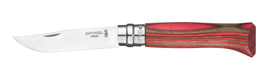 Opinel No. 08 Laminated, kolor: Red