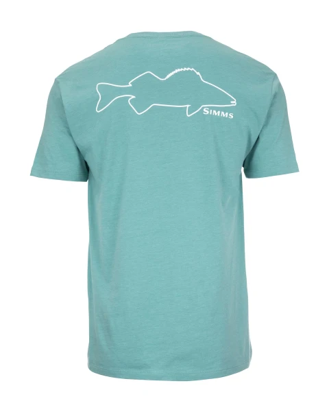 Walleye Outline T-shirt, kolor: 676 - Oil Blue Heather