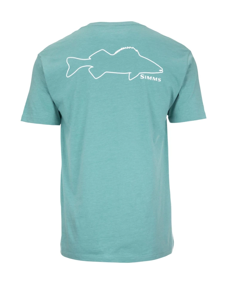 Walleye Outline T-shirt, kolor: 676 - Oil Blue Heather