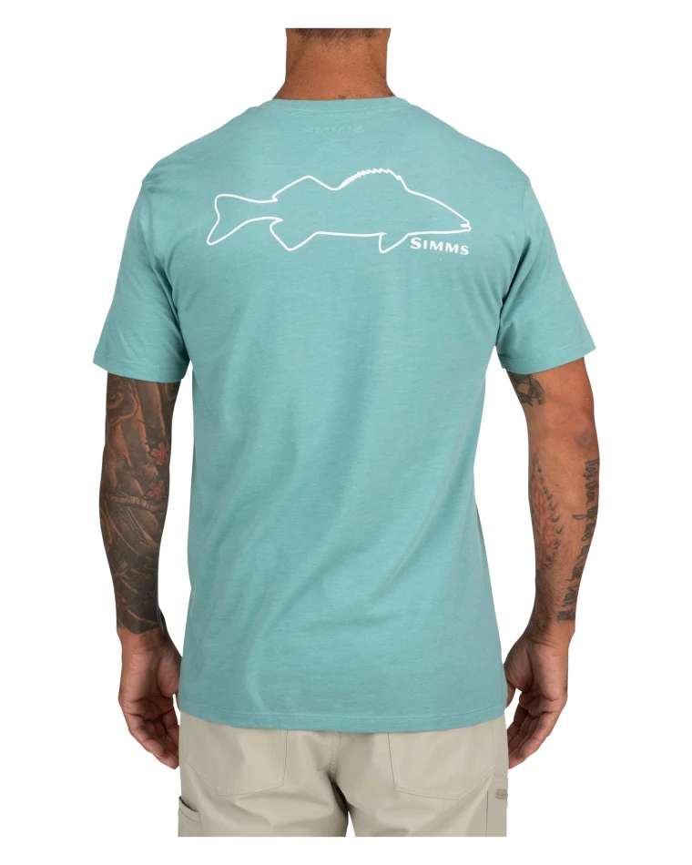 Walleye Outline T-shirt, kolor: 676 - Oil Blue Heather