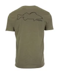 Walleye Outline T-shirt, kolor: 914 - Military Heather