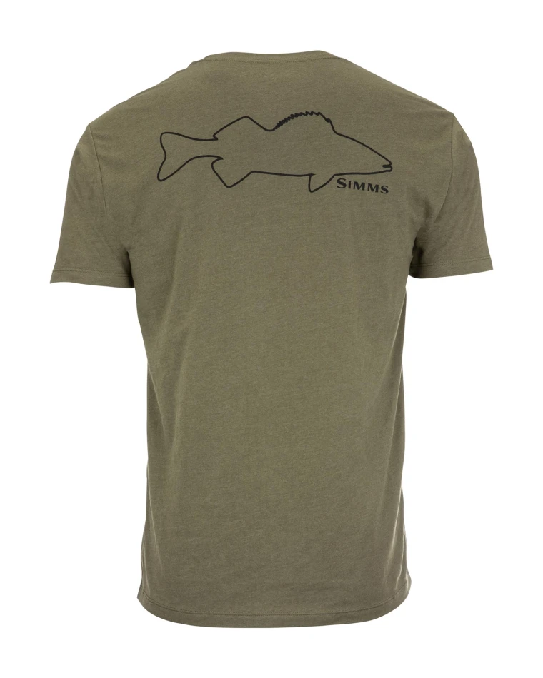 Walleye Outline T-shirt, kolor: 914 - Military Heather