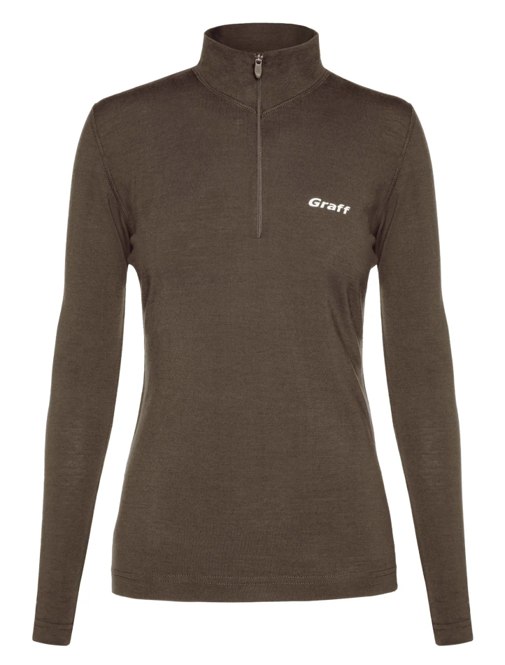 921-D merino light - damski golf, kolor: 13 - brązowy