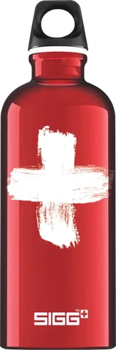 SIGG Swiss 0,6 L - aluminiowa butelka na napoje - wersja z motywem inspirowanym Szwajcarią 600 ml