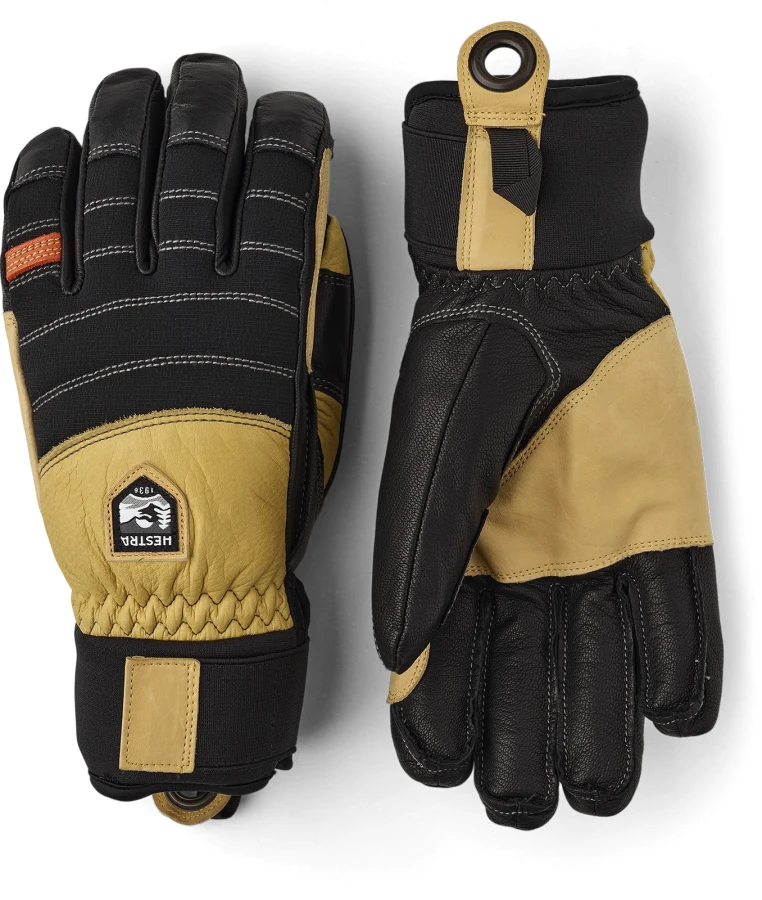 Hestra Army Leather Ascent 5-finger Black Light Brown - 1