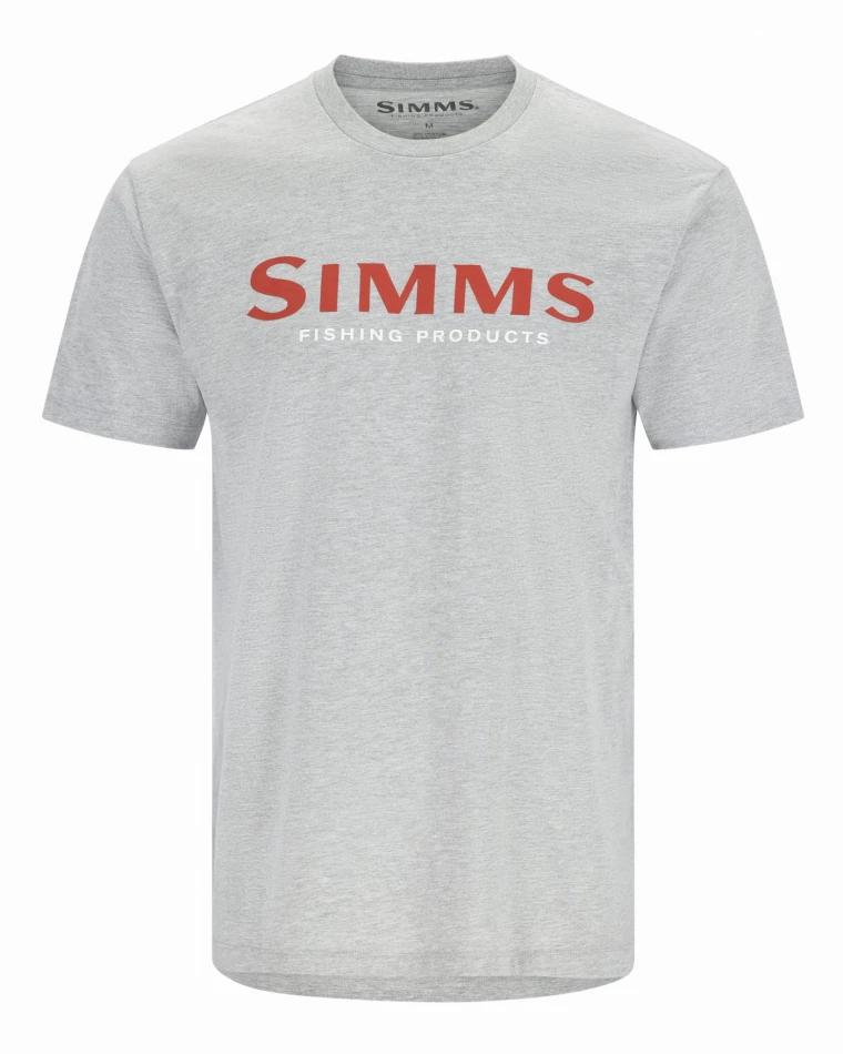 Simms Logo T-Shirt, kolor: 2023 - Grey Heather - Crimson