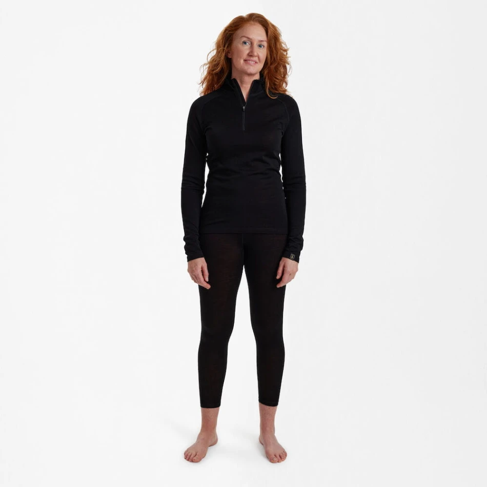 Lady Merino 1/2-Zip Undershirt, kolor: 992 - Black Oak