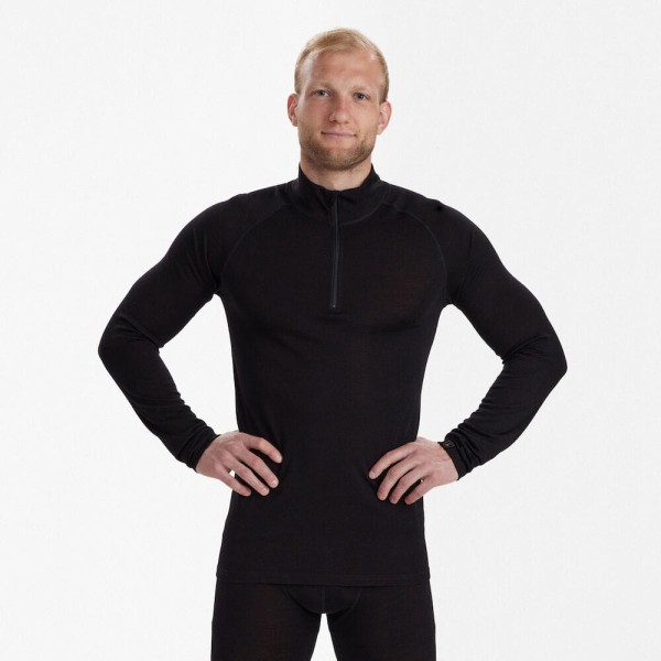 Quinn Merino 1/2 Zip Undershirt, kolor: 992 - Black Oak