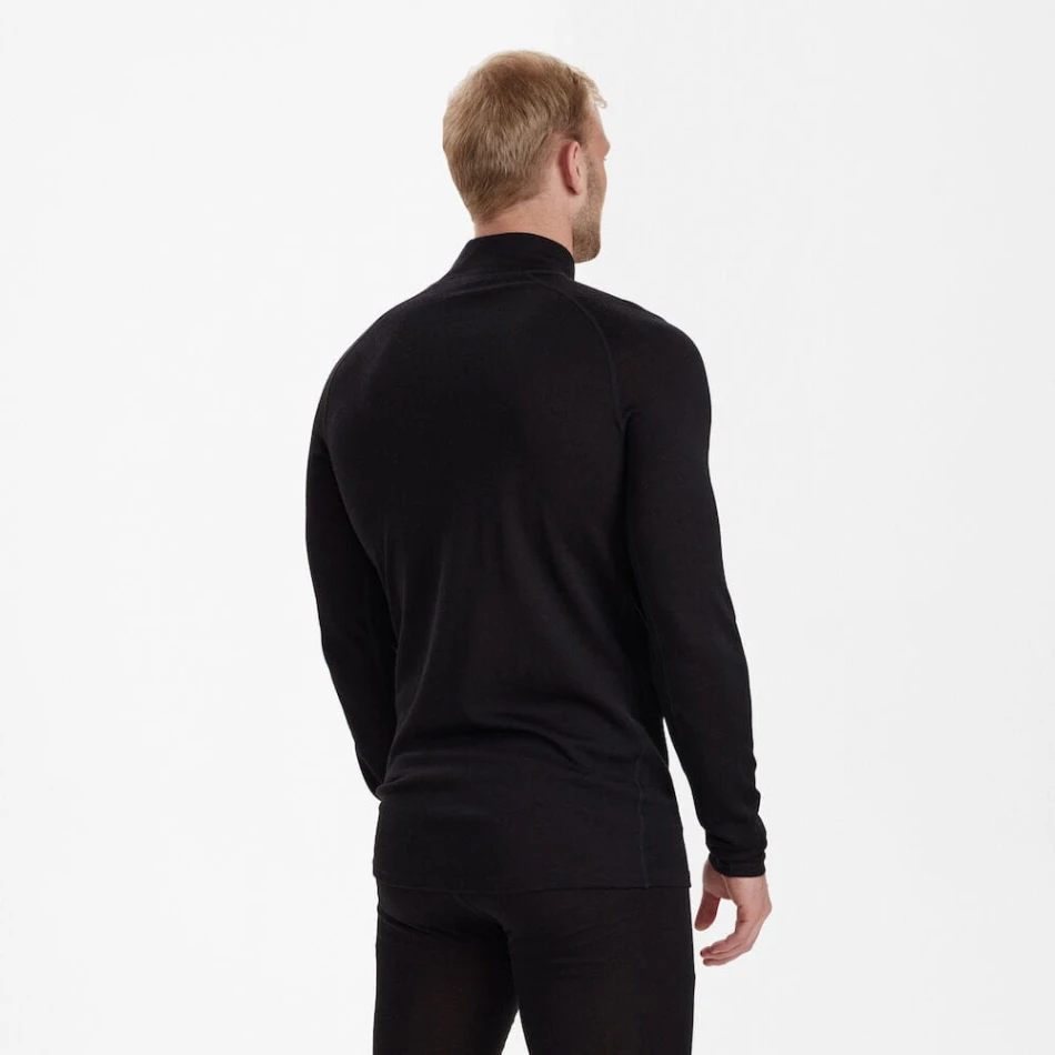 Quinn Merino 1/2 Zip Undershirt, kolor: 992 - Black Oak