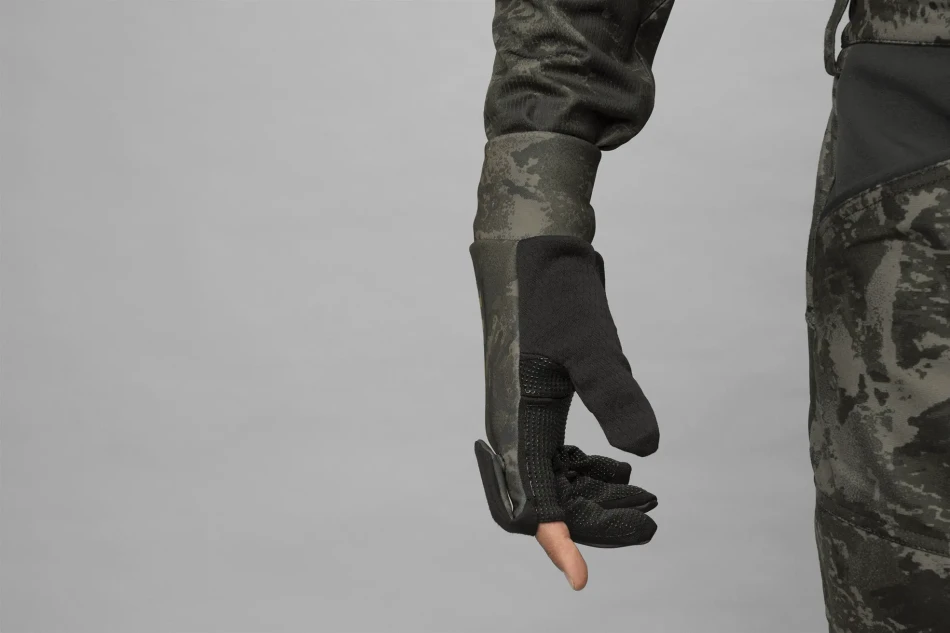 Harkila NOCTYX Camo Fleece Gloves W/Foldback Finger