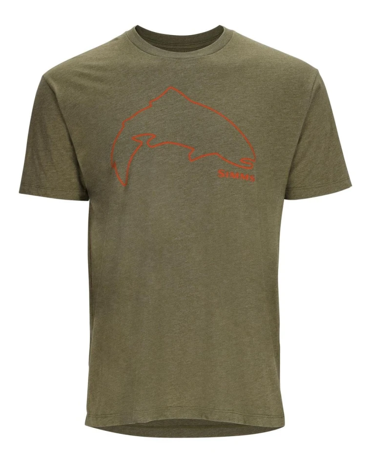 Trout Outline T-shirt, kolor: 914 - Military Heather