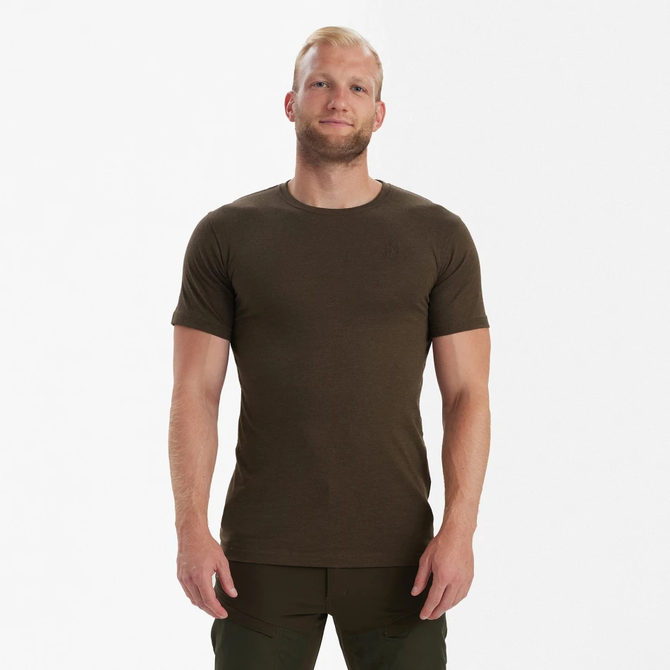 Basic 2-Pack T-Shirt, kolor:  572 - Brown Leaf Melange