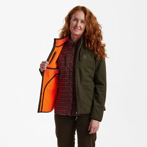 Lady Pam Bonded Fleece Jacket, kolor: 669 - Orange / zielona strona polarowa